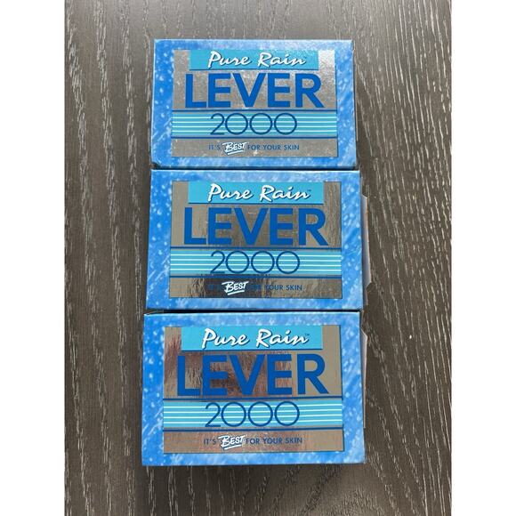 Lever 2000 PURE RAIN Bar Soap Blue Vintage 1996 Factory Sealed NOS Lot of 3 - Picture 2 of 9